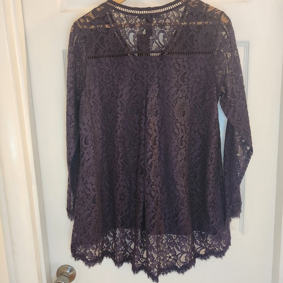 Style & Co Elegant Purple Lace Top SZ: S Cotton Nylon Blend NWT! - Picture 8 of 16